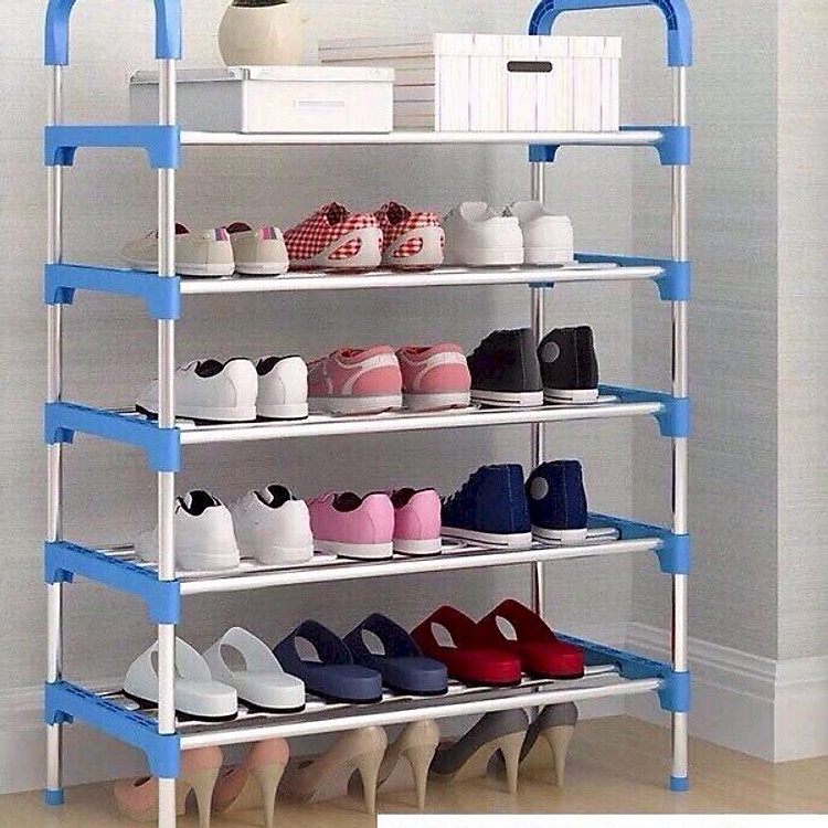 Kệ để giày dép inox 5 tầng 8800-giao màu ngẫu nhiên