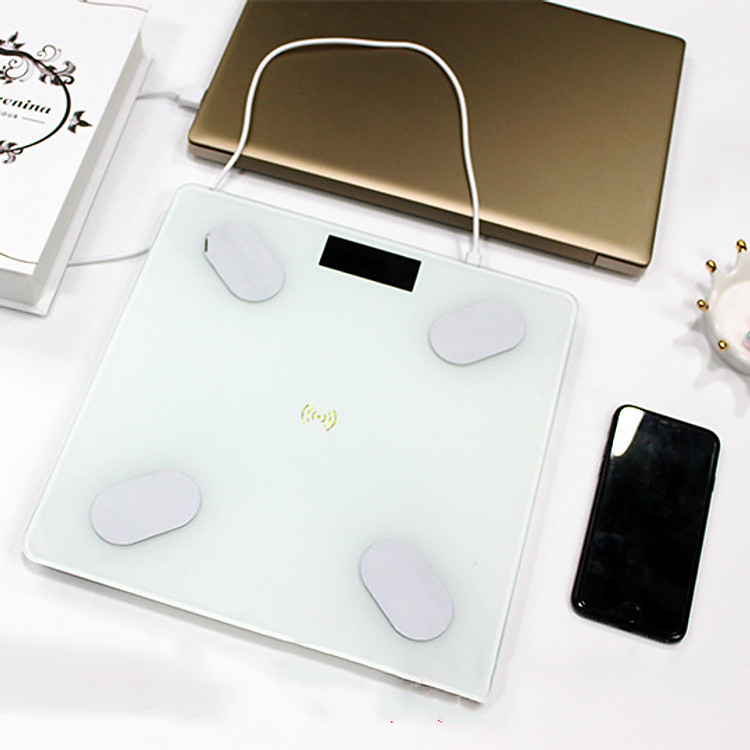 Cân Đo Sức Khỏe Thông Minh (Đo 11 thông số cơ thể qua smartphone) đo tỷ lệ Mỡ thừa, Lượng nước trong cơ thể....