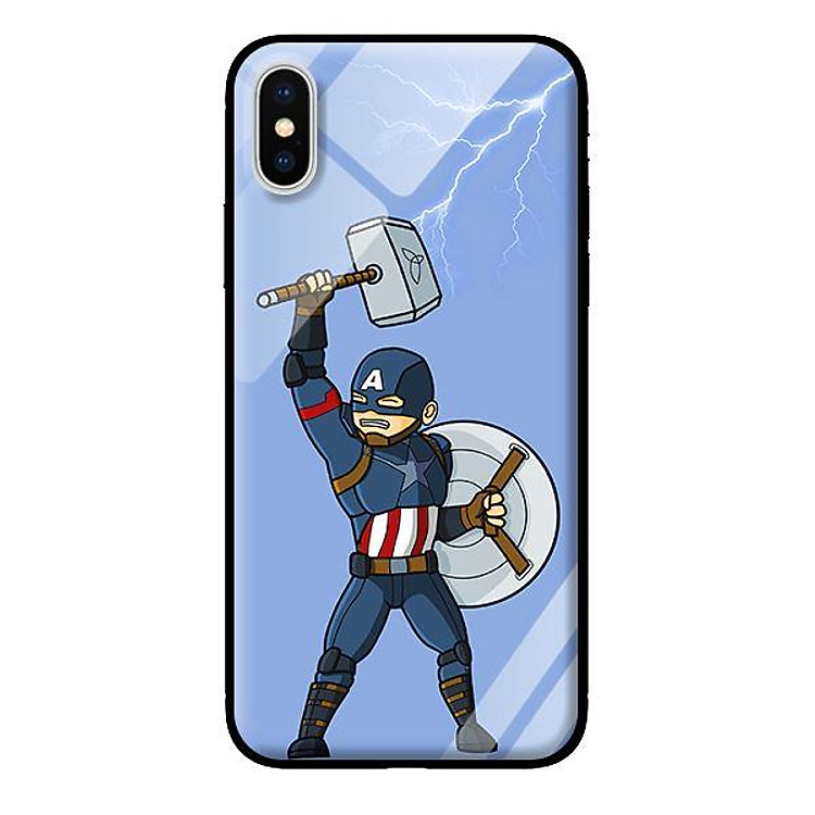 Ốp lưng kính cường lực cho iPhone XS Cap Cầm Búa - Hàng chính hãng