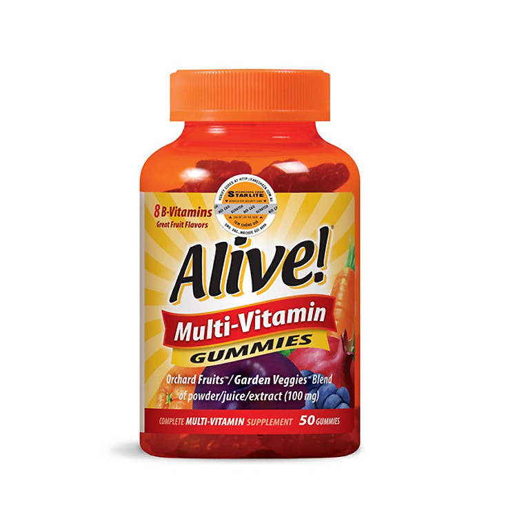 Thực phẩm chức năng Kẹo Dẻo Vitamin Tổng Hợp Alive Multi-Vitamin Gummies, 50 Viên