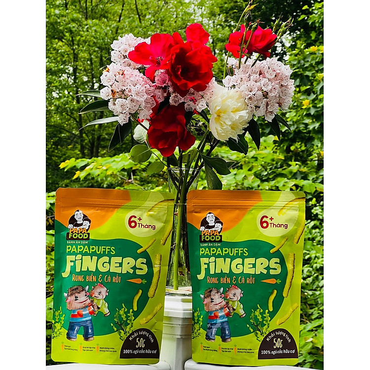 Bánh ăn dặm PAPAPUFFS RONG BIỂN&CÀ RỐT Chính hãng Giá tốt - Hình ảnh 3