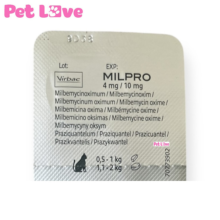 Virbac Milpro xổ giun sán chó mèo (sản xuất tại Pháp)