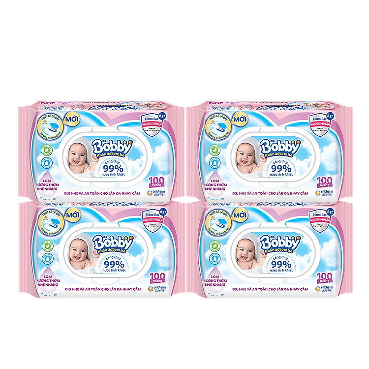 Combo 4 gói khăn ướt Bobby Care Đảm bảo Giá tốt