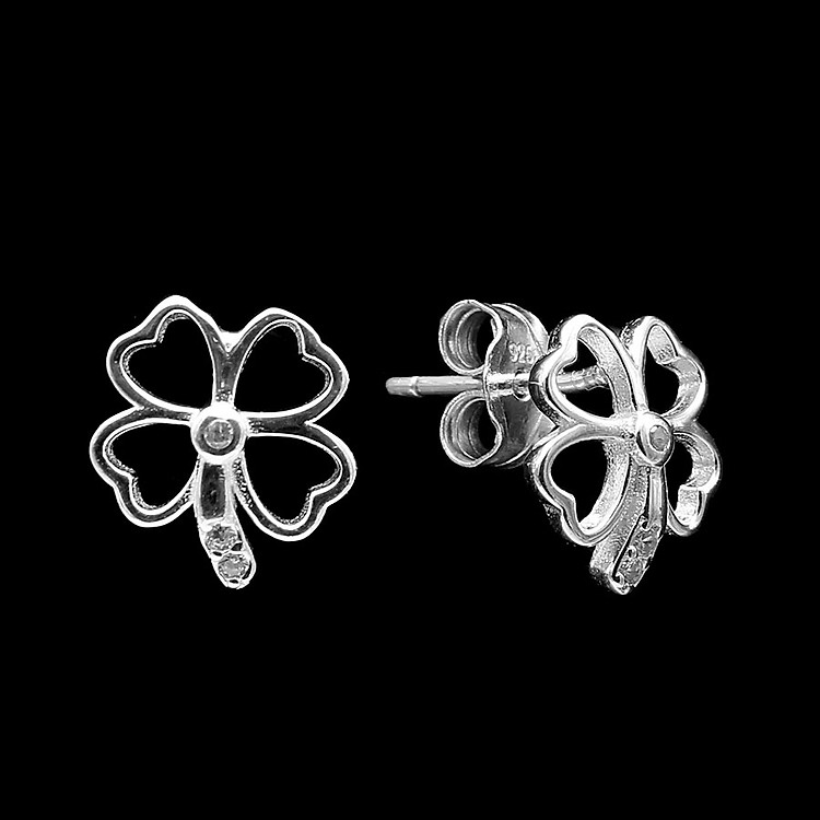 Hoa Tai Bông Tai Khuyên Tai Nữ Bạc Hiểu Minh HT332 - Cỏ 4 Lá May Mắn - Bảo Hành Vĩnh Viễn ( Hàng Chính Hãng )