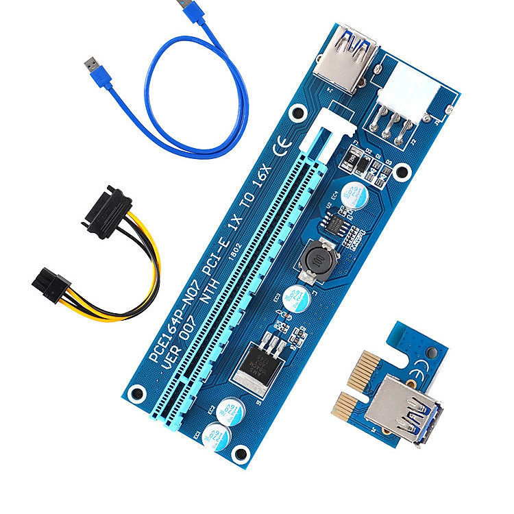 Dây Riser PCI express 1X to 16X- USB 3.0 6- pin version 7.0 D00-232