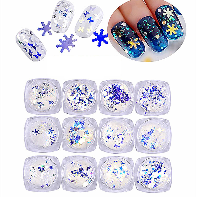 Set 12 hũ trang trí dành cho Móng tay & Nails