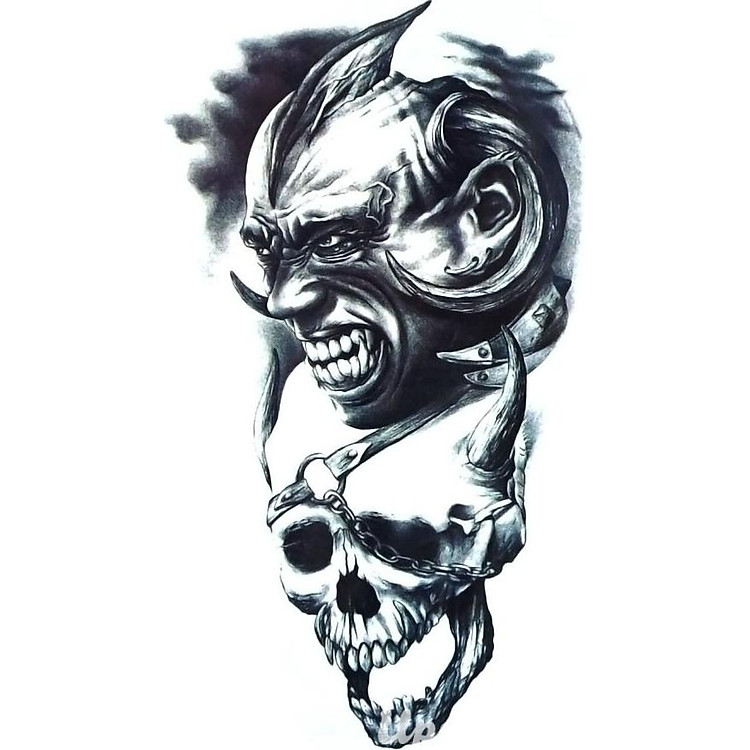 Hình Xăm Dán Đàu Lâu QSA071