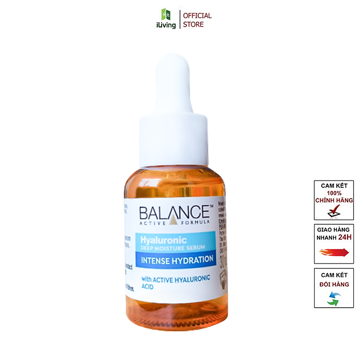Serum cấp nước dưỡng ẩm Balance Active Formula Hyaluronic Deep Moisturizing 30ml ILIVING-BALSRHYA30