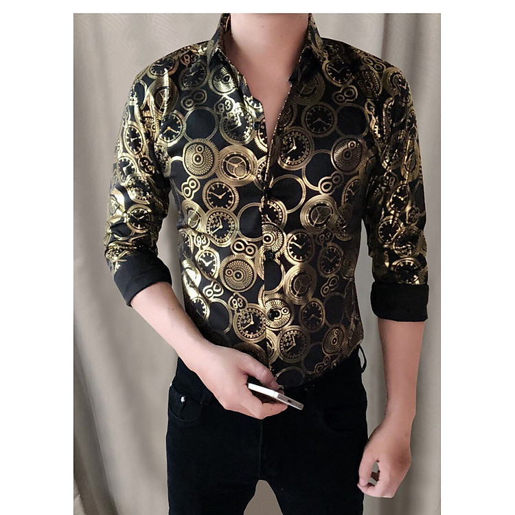 ÁO SƠ MI NAM CAO CẤP MỚI NHẤT HỌA TIẾT 3D ĐỒNG HỒ SIÊU HOT