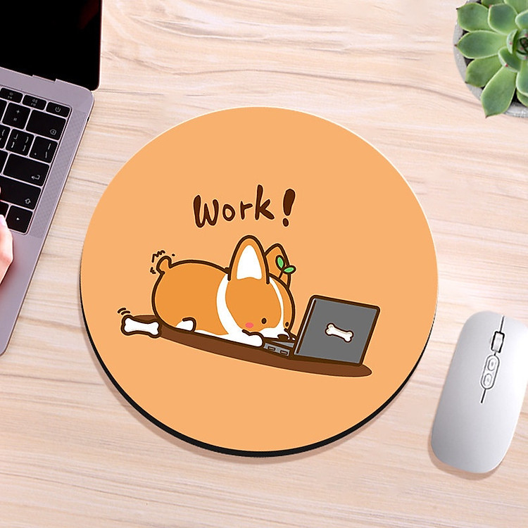 Miếng Lót Chuột Mouse Pad Tròn Dùng Trong Văn Phòng Học Tập Mẫu Hoạt Hình Cute_ Hàng chính hãng