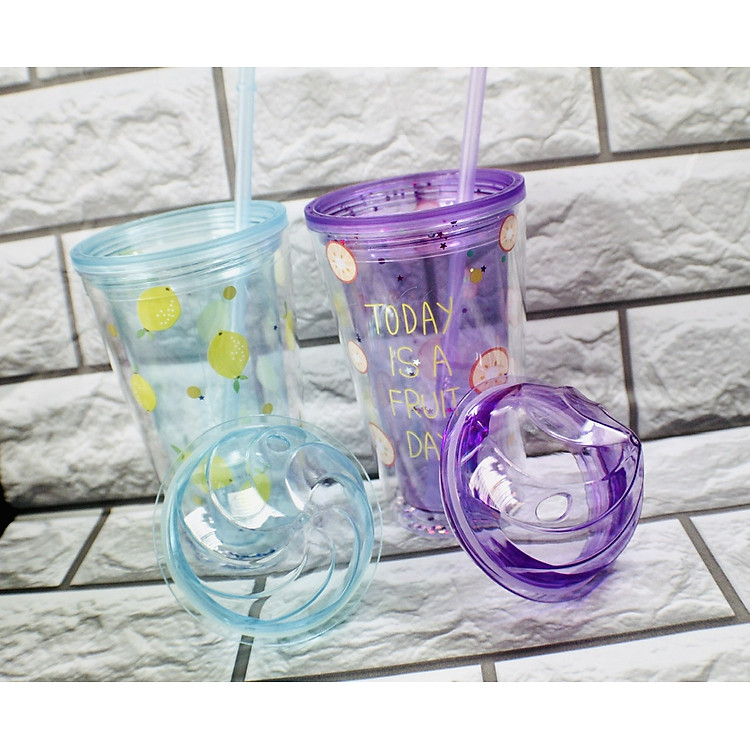 Ly Nhựa Kim Tuyến 500ml Kèm Ống Hút Chính hãng Tiết kiệm - Hình ảnh 4