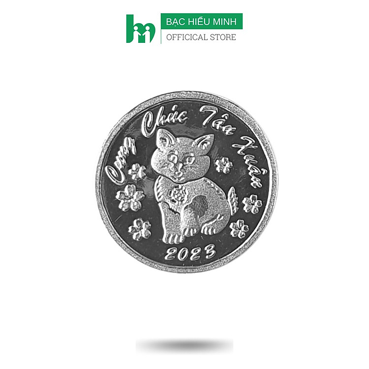 Đồng Xu Gió Đánh Gió Đánh Cảm Bạc Nguyên Chất S999 Chữ Cung Chúc Tân Xuân 2023 BẠC HIỂU MINH XDG15