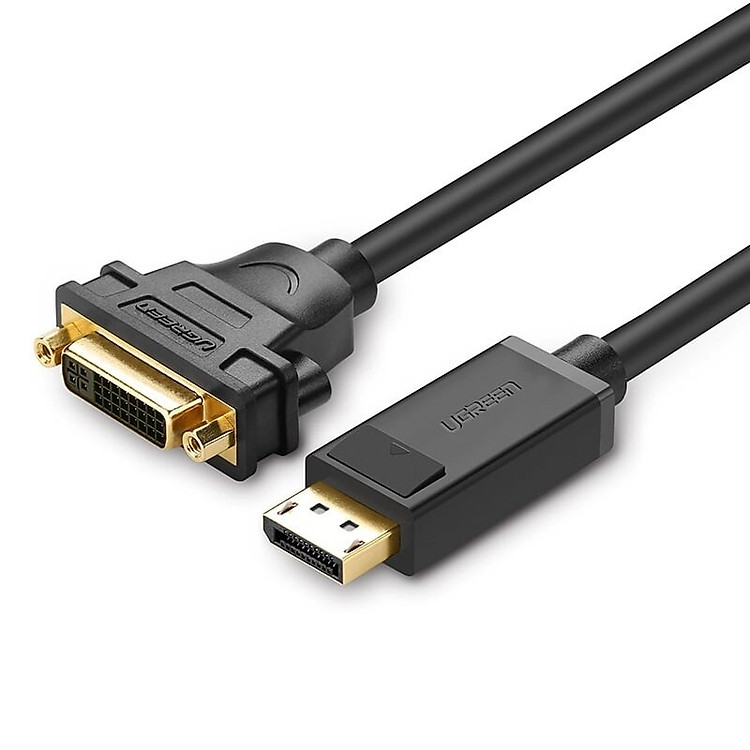 Cáp chuyển đổi DisplayPort sang DVI(24+5) 15CM màu Đen Ugreen GK20405 Hàng chính hãng