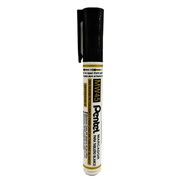 Bộ 2 Bút Viết Bảng Nắp Gài Đầu Tròn Pentel - MW45-A - Mực Đen