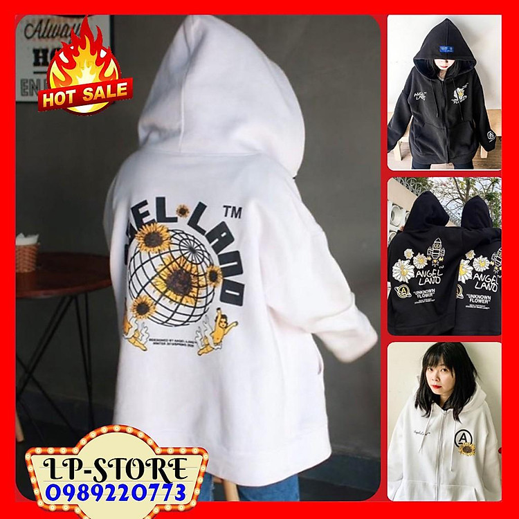 Áo Hoodie - Áo Khoác Nỉ Unisex Nam Nữ ANGEL LAND 2 - Kèm DEAL Sốc