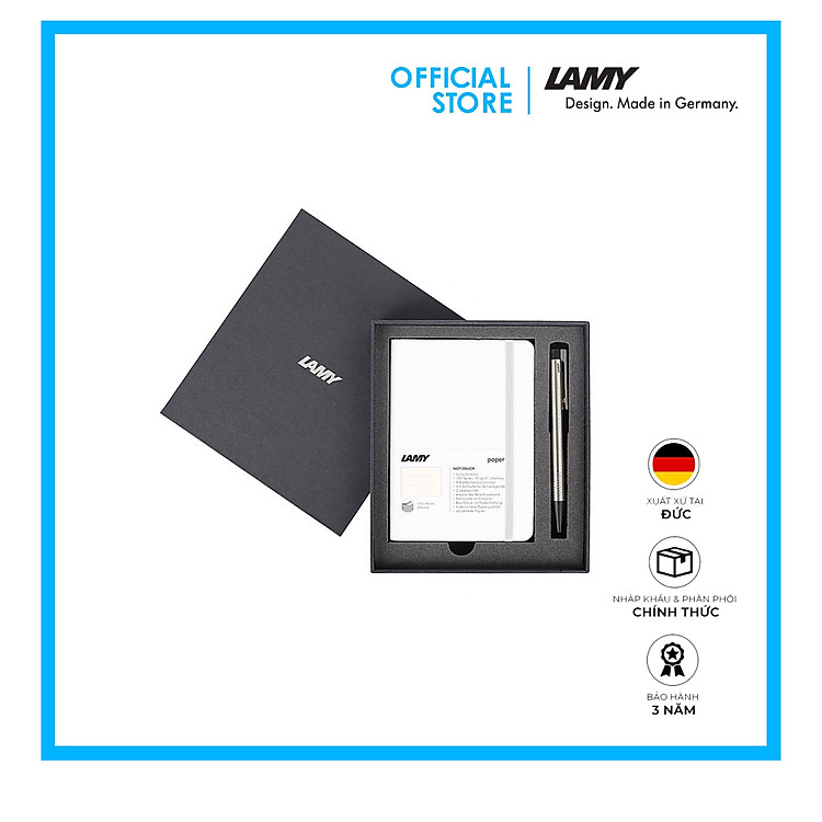 Bộ Sổ Lamy A6 Softcover White + Bút Lamy Logo Steel