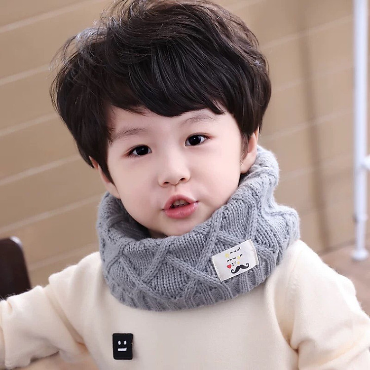 Khăn Len Ống Quàng Cổ Giữ Ấm Cho Bé Từ 3 - 8 Tuổi ( Tặng chong chóng đồ chơi )
