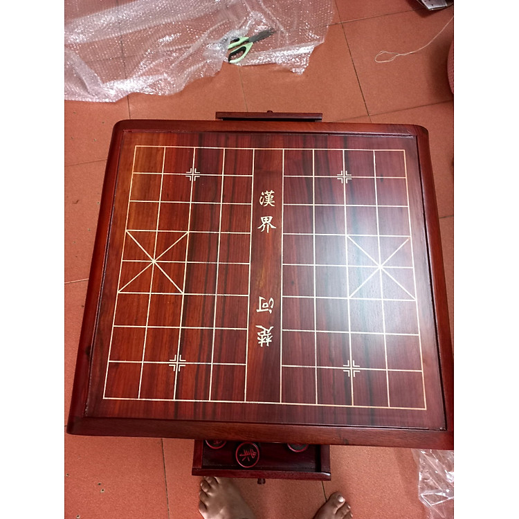 Bàn cờ tướng gỗ hương có ngăn kéo Chính hãng Ưu đãi - Hình ảnh 3