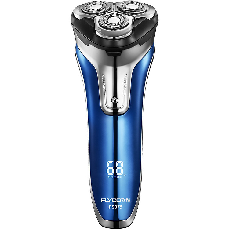 Máy cạo râu 3 lưỡi, chống nước FLYCO FS375 màn hình LED hiển thị % pin, có sạc nhanh (hàng nhập khẩu cao cấp)