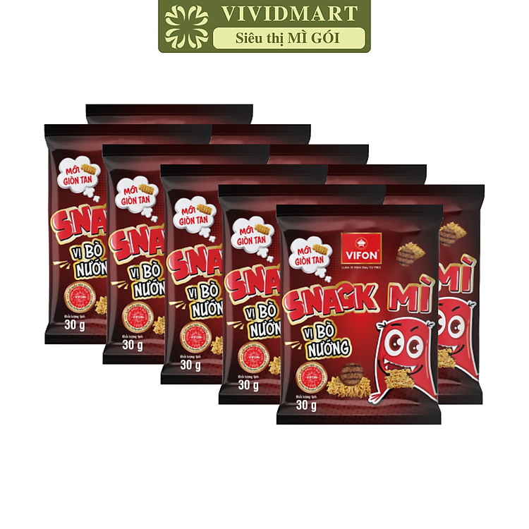VIFON - Snack mì Vifon hương vị Bò Nướng (30g/gói) - Snack vị bò nướng gói, Vifon snack mì bò nướng