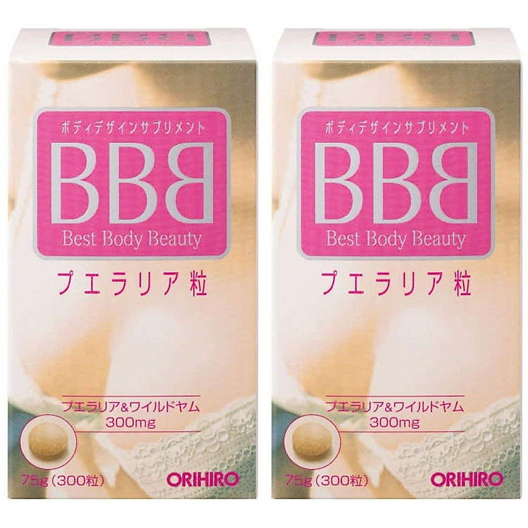 Combo 2 hộp viên uống nở ngực BBB Orihiro Best Body Beauty Nhật Bản 75g hộp 300 viên