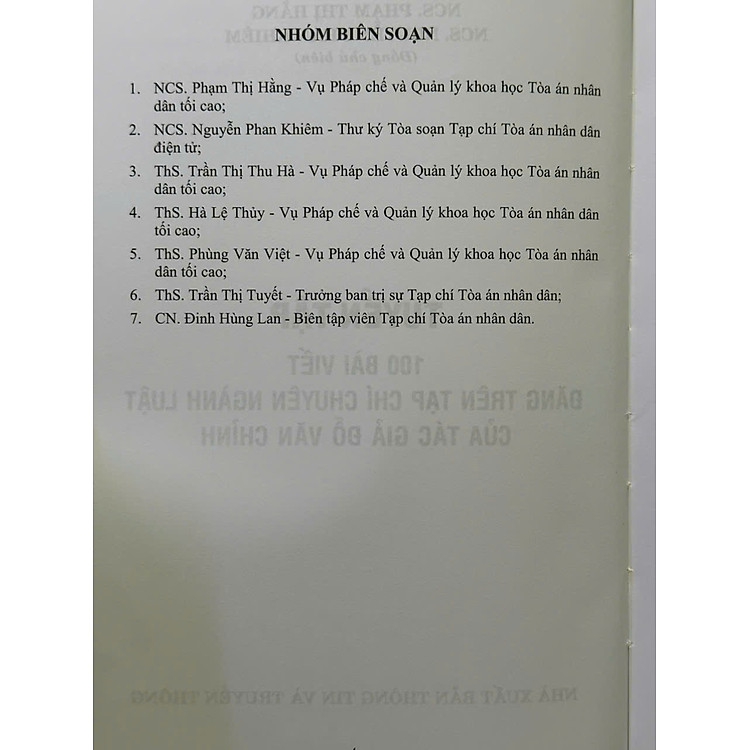 Tuyển Tập 100 Bài Viết Đăng Trên Tạp Chí Chuyên Ngành Luật (V2435A) - Ảnh 3