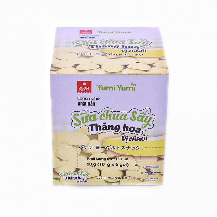 Hộp Sữa Chua Chuối Sấy Thăng Hoa Asuzac- Yumi Yumi 60 g (10 g x 6 gói)