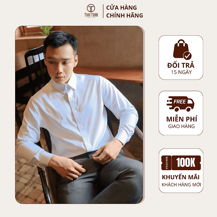 Áo sơ mi trắng nam tay dài hàng cao cấp vải Modal | Thiết kế thanh lịch, nam tính - Thời trang Công Sở/Dạo phố