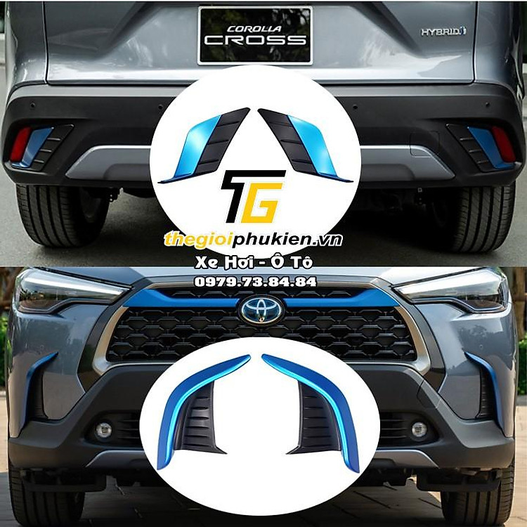 Bộ ốp bảo vệ trang trí đèn gầm xe cho Toyota Corolla Cross nhựa ABS