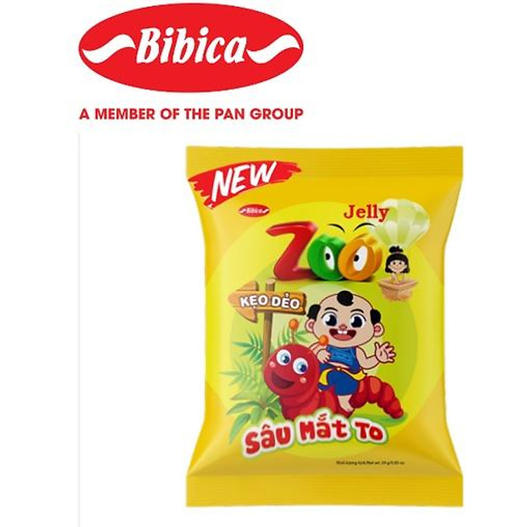 Combo kẹo dẻo Zoo Sâu Mắt To túi 24 gam- Bibica