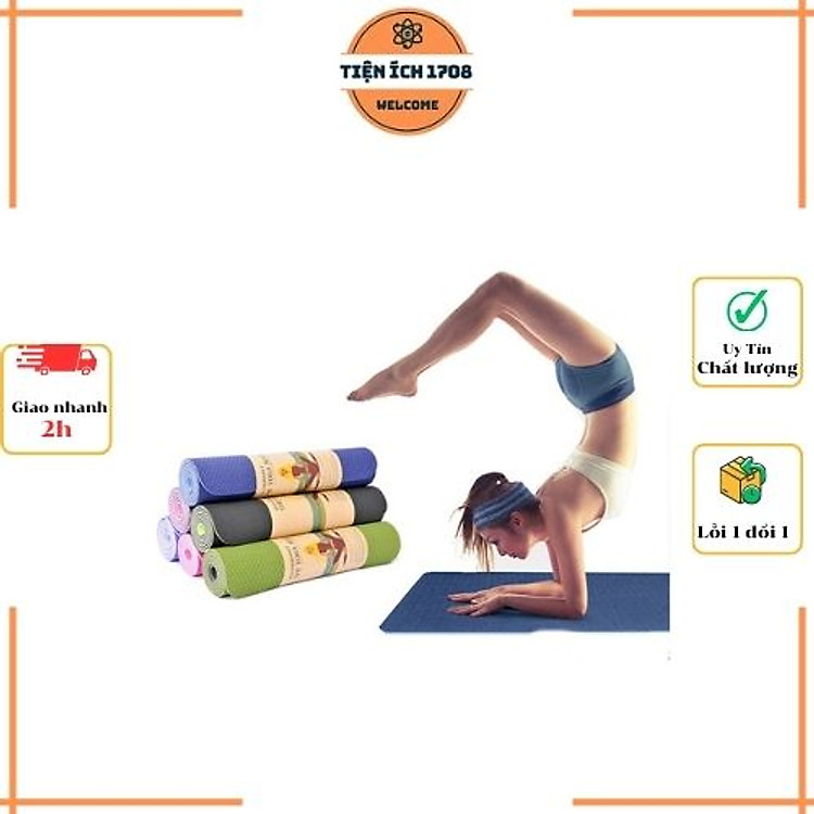 Thảm Tập Yoga 2 Lớp TPE 6mm Cao Cấp - Thảm Tập Gym và Yoga Chuyên Nghiệp QS - Giao ngẫu nhiên