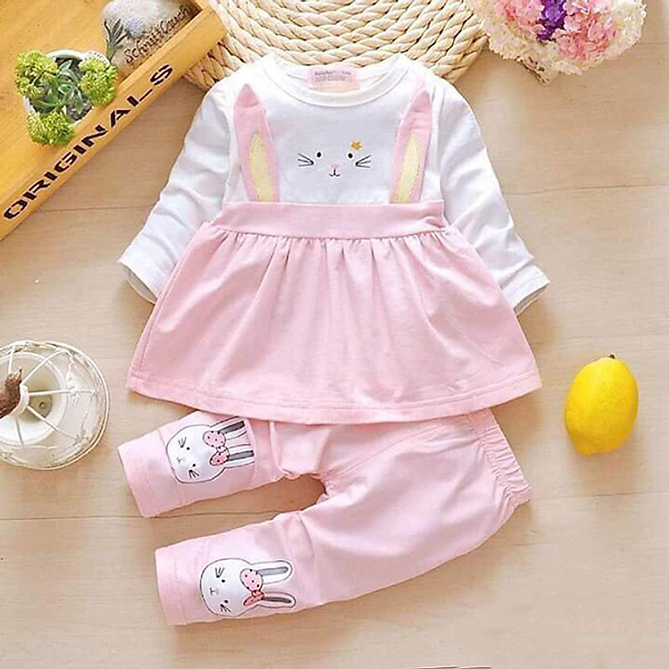 Bộ Quần Áo Mẫu Váy Thỏ - Chất Da Cá