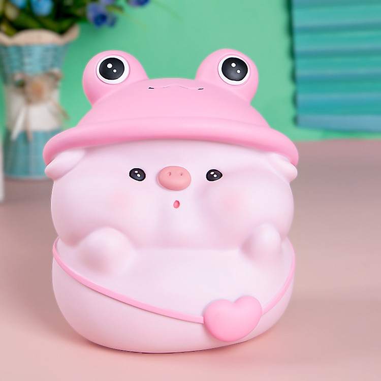 Ống Tiết Kiệm Heo Đội Nón Ếch Trang Trí (16cm)