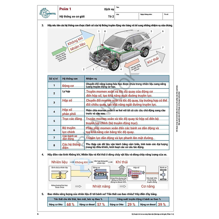 Kỹ Thuật Ô Tô Và Xe Máy Hiện Đại - Bài Tập Có Lời Giải - Phần 1-4 - Ảnh 4