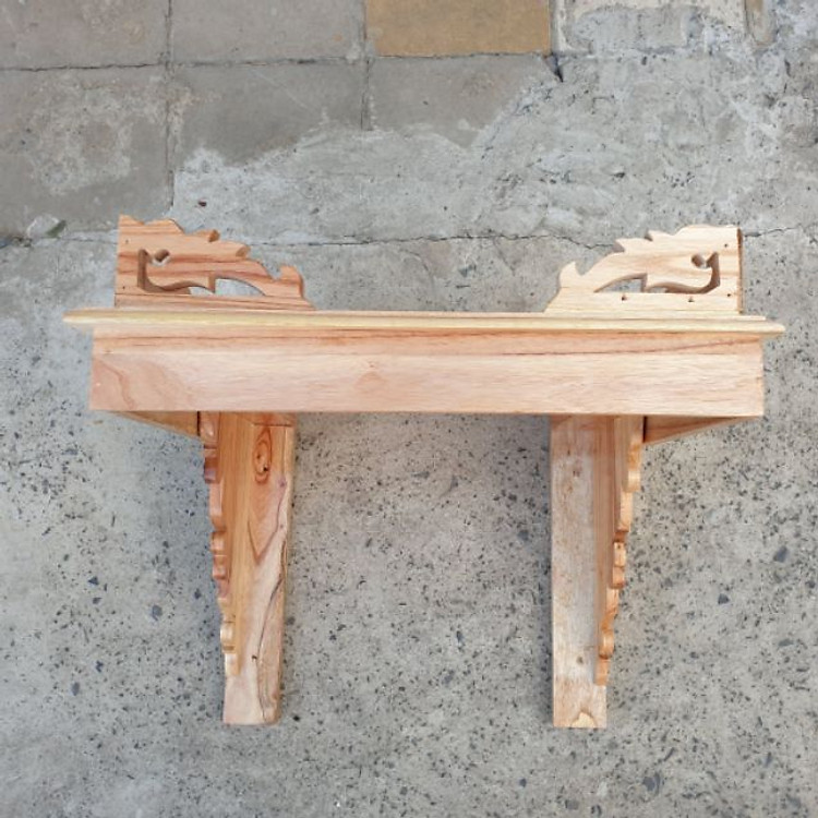 Bàn thờ treo tường gỗ xoan ngang 40 cm gồm 1bộ ke đế