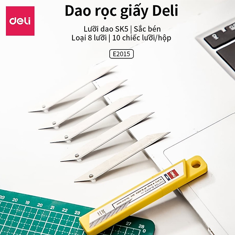 Lưỡi Dao Rọc Giấy Deli (10 chiếc) - Ảnh 2