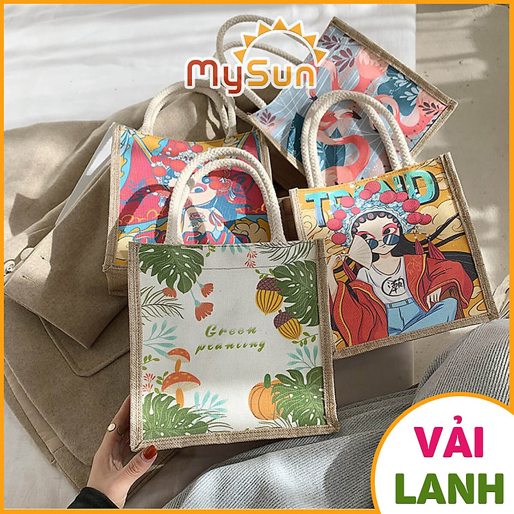 Túi xách mini vải lanh MySun Đảm bảo Tiết kiệm - Hình ảnh 3