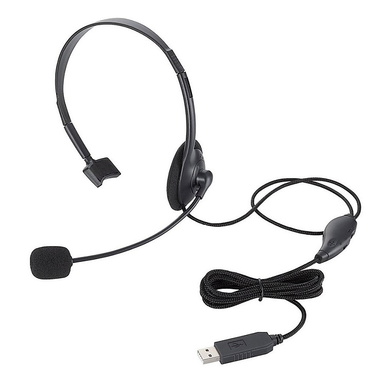 Tai Nghe Có Dây Chụp Tai Một Bên Elecom Có Mic HS-HP21UBK Black - Hàng Chính Hãng