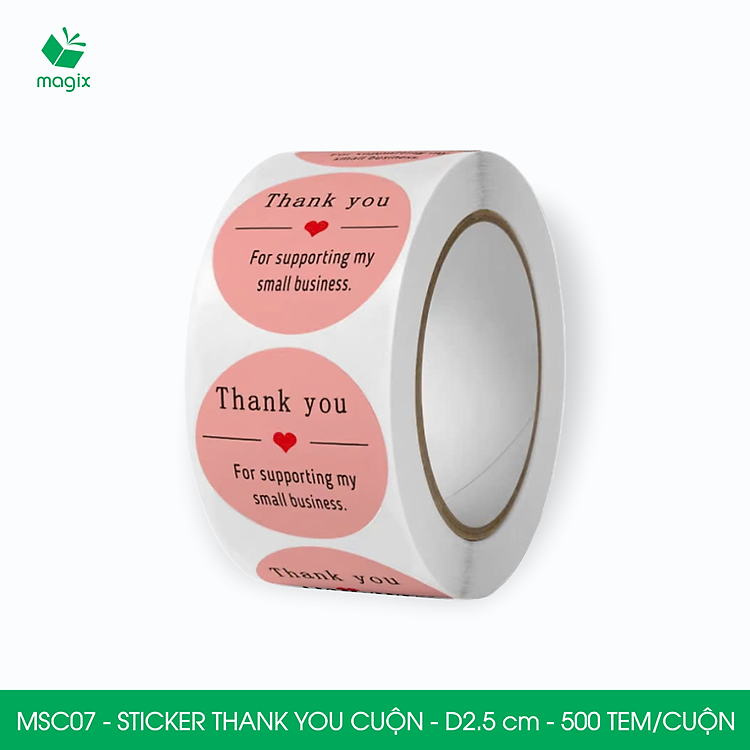 Sticker Thank You tròn (500 cái)
