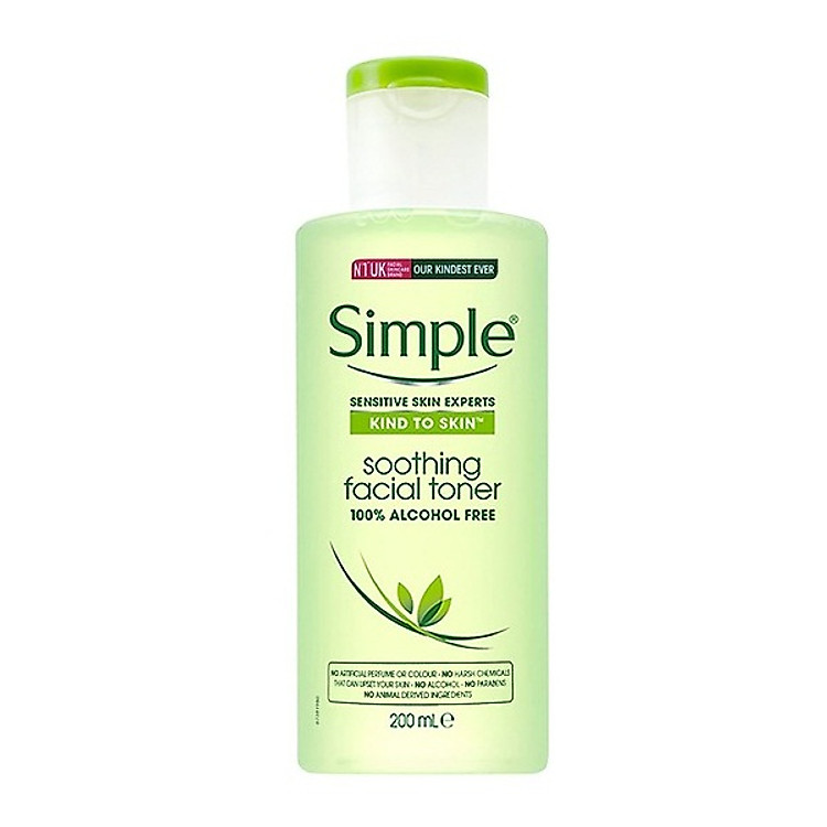 Nước Hoa Hồng Không Cồn Dành Cho Da Nhạy Cảm Simple Kind To Skin Soothing Facial Toner 200ml