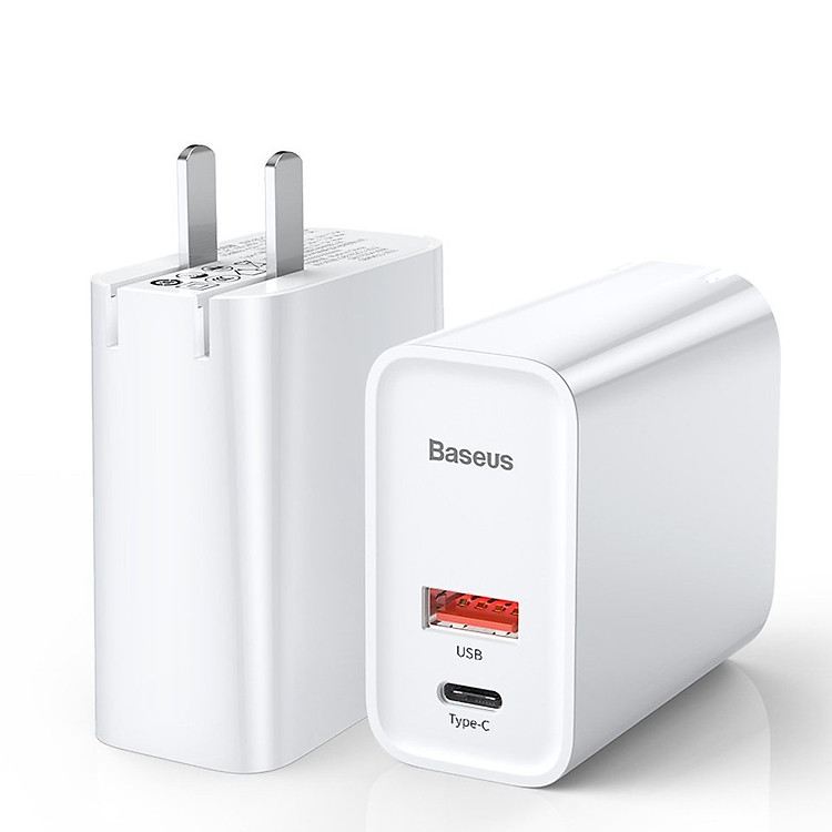 Adapter Sạc 2 Cổng 30W Baseus Tích Hợp Cổng USB Type-C Hỗ Trợ Sạc Nhanh QC 3.0 Và Power Delivery PD 3.0 - Hàng Chính Hãng