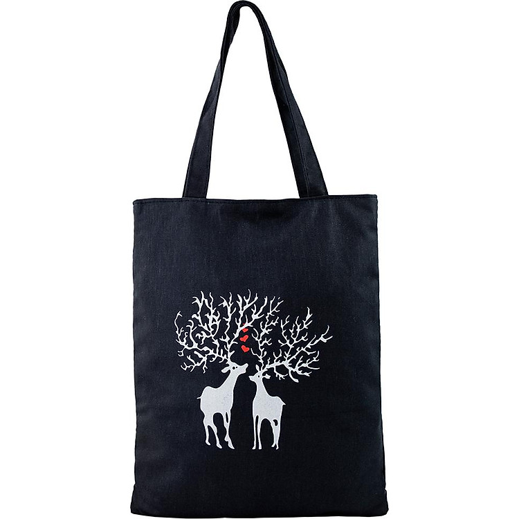 Túi Vải Đeo Vai Tote Bag 2 Con Hươu XinhStore