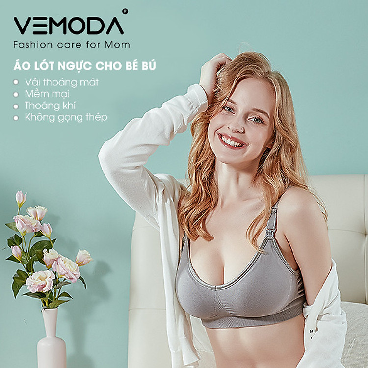 Áo ngực cho con bú chống chảy xệ. Áo lót cho con bú siêu mềm, thoáng khí, mát mẻ. Áo lót không gọng cho bé bú sau sinh. Áo ngực cho bà bầu cao cấp Vemoda