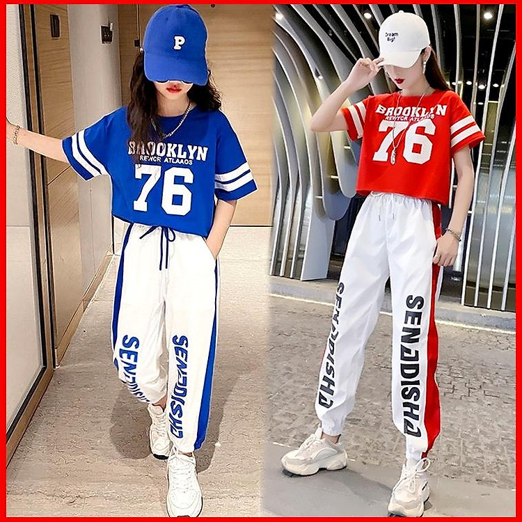 Bộ Áo Thể Thao 76 Quần Jogger Cực Chất Cho Mẹ & Bé Gái