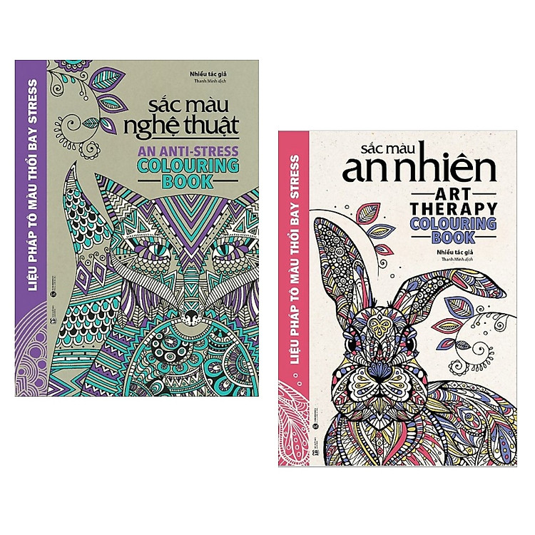Combo Liệu Pháp Tô Màu Thổi Bay Stress: Sắc Màu Nghệ Thuật + Sắc Màu An Nhiên (Bộ 2 Cuốn Sách Tô Màu Dành Cho Người Lớn/ Tặng kèm Bookmark Happy Life)