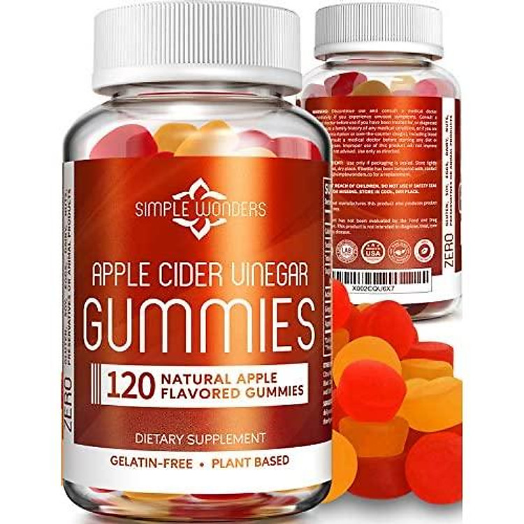 Apple Cider Vinegar Gummies (120 Pack) - Gummy Alternative to ACV Pills, Capsules, Tablets & Vitamins - Organic, Raw, Unfiltered with Mother for Weight Loss Supplements - Non GMO - Made in USA