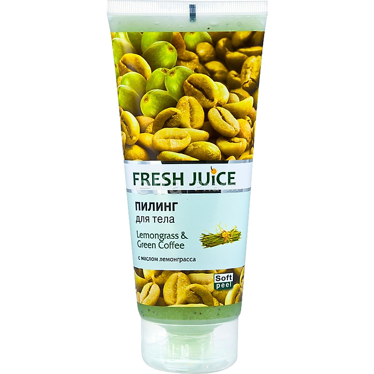 Tẩy tế bào chết cơ thể chiết xuất sả và cà phê xanh Fresh Juice body peeling lemongrass & green coffee 200ml