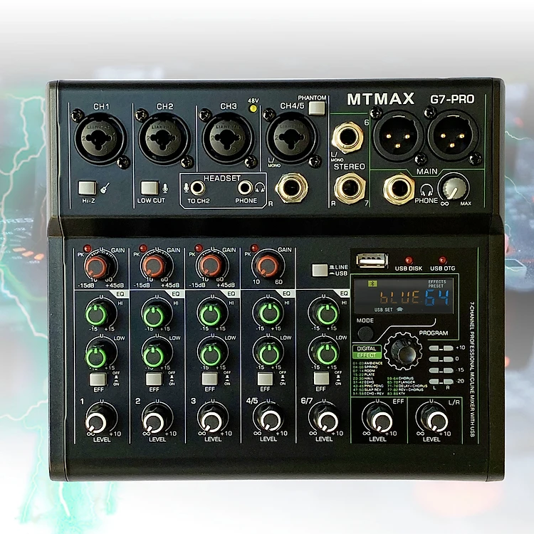 Mixer G7 MTMAX Bluetooth cho loa kéo amply gia đình