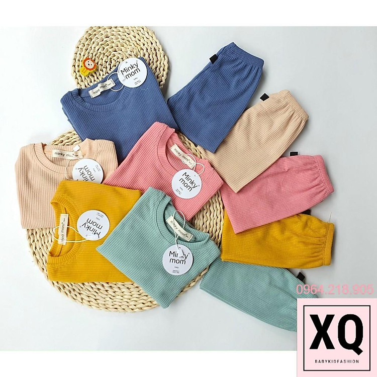 Bộ đồ dài tay cho bé trai bé gái chất len tăm co giãn 4 chiều, set đồ ngủ cho trẻ em