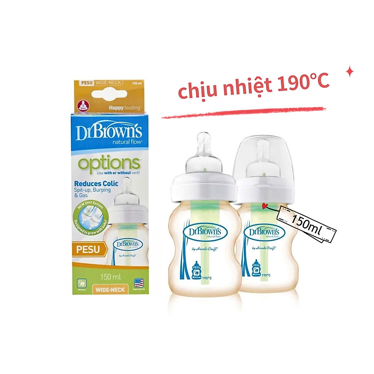 Bình sữa Dr.Brown’s cổ rộng 150ml Giá rẻ